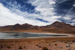 water, Chile, Blue, Mountains, Clouds, Landscapes, Nature, White, Brown, Lakes, Andes, Skies, Atacama, Desert, Upscaled