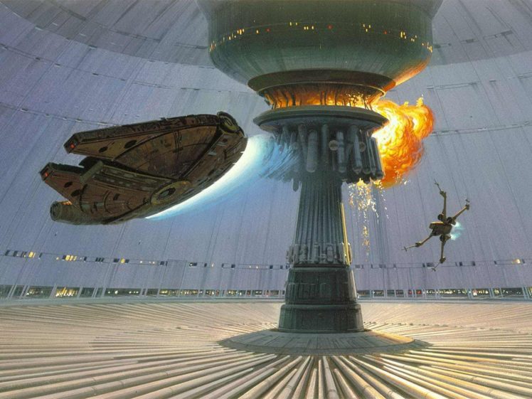 star, Wars, Explosions, Death, Star, Millennium, Falcon, X wing, Concept, Art, Ralph, Mcquarrie HD Wallpaper Desktop Background