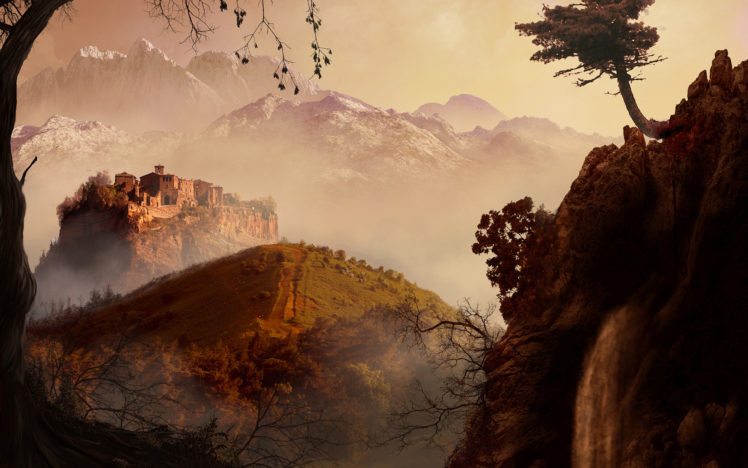 nature, Landscapes, Cities, Castle, Mountains, Buildings HD Wallpaper Desktop Background