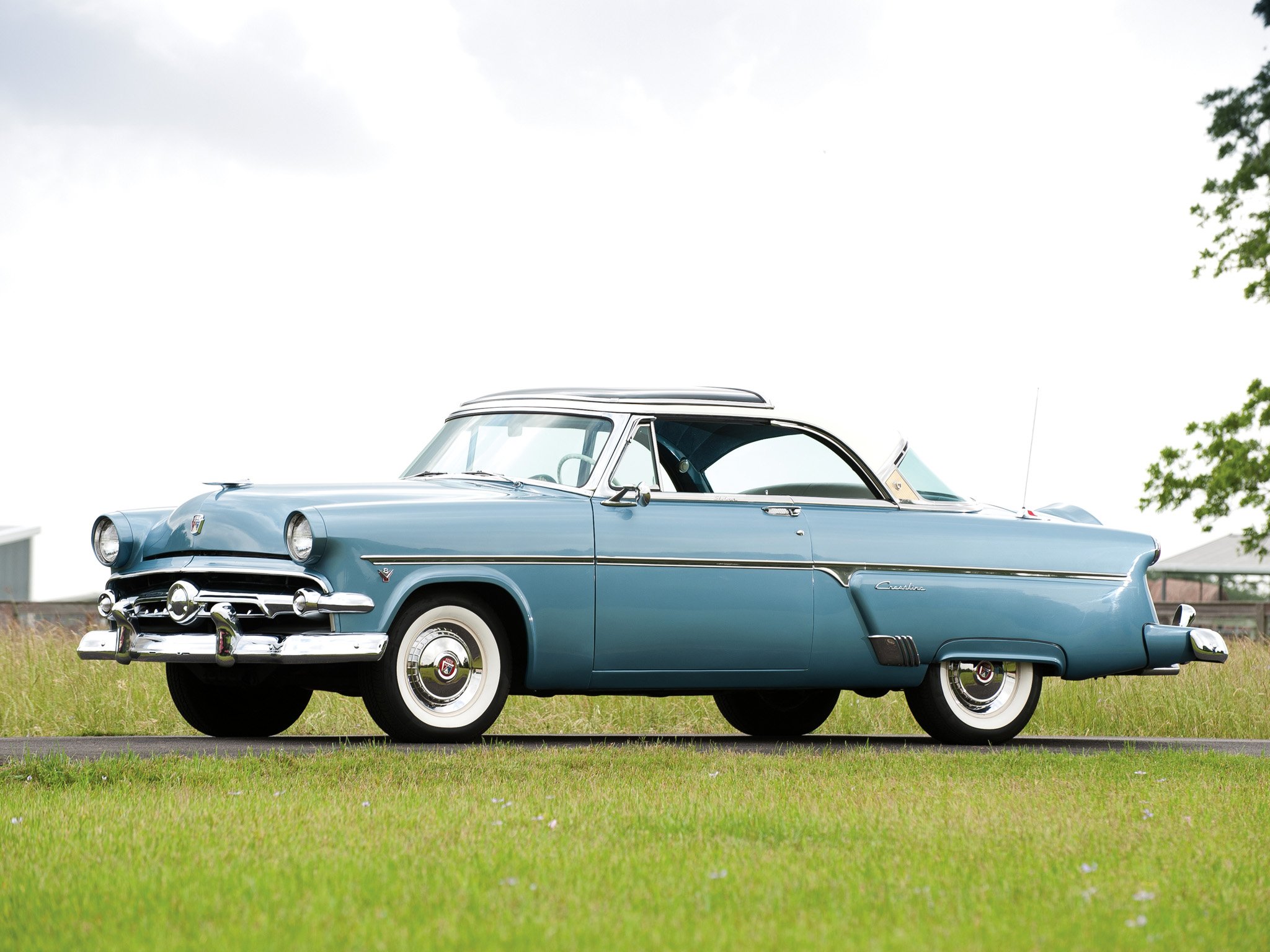 1954, Ford, Crestline, Skyliner, V 8,  u460f , Retro Wallpaper