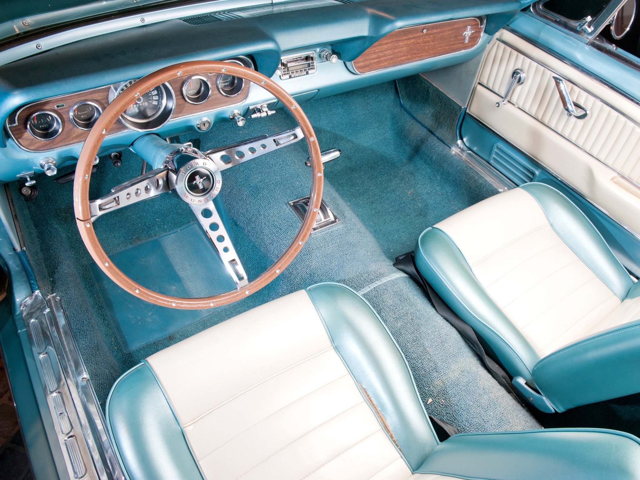 1966, Ford, Mustang, Convertible, Muscle, Classic, Interior Wallpaper