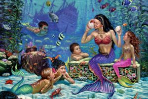 fantasy, Art, Mermaid, Children