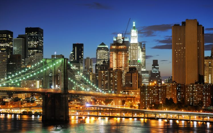 nyc, Usa, New, York, City, Brooklyn, Bridge, Buildings, Skyscrapers, Hdr HD Wallpaper Desktop Background