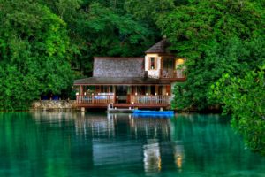 nature, Lakes, Water, Buildings, Houses, Boat, Trees, Forest