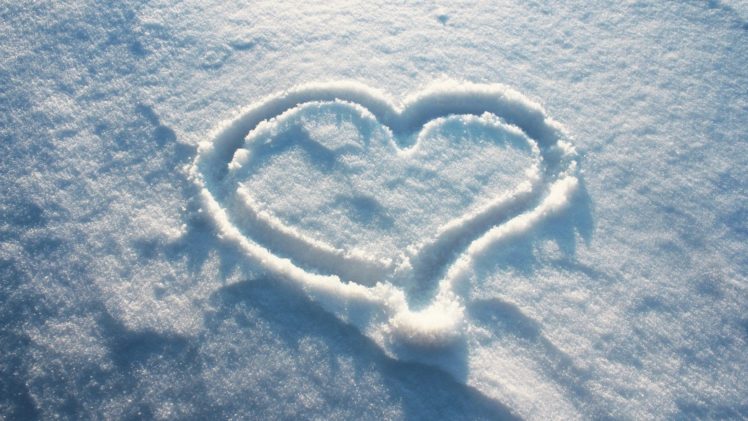 nature, Snow, Hearts HD Wallpaper Desktop Background
