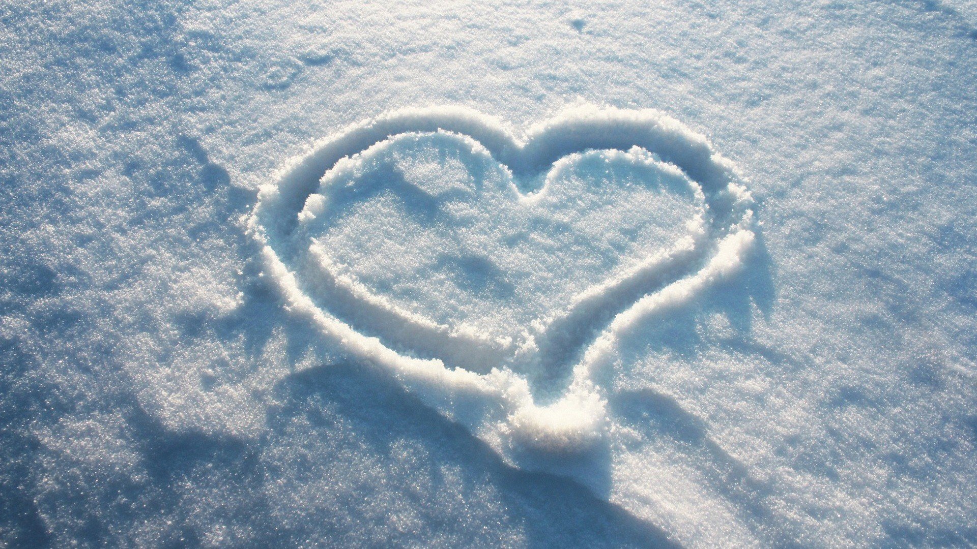 nature, Snow, Hearts Wallpaper