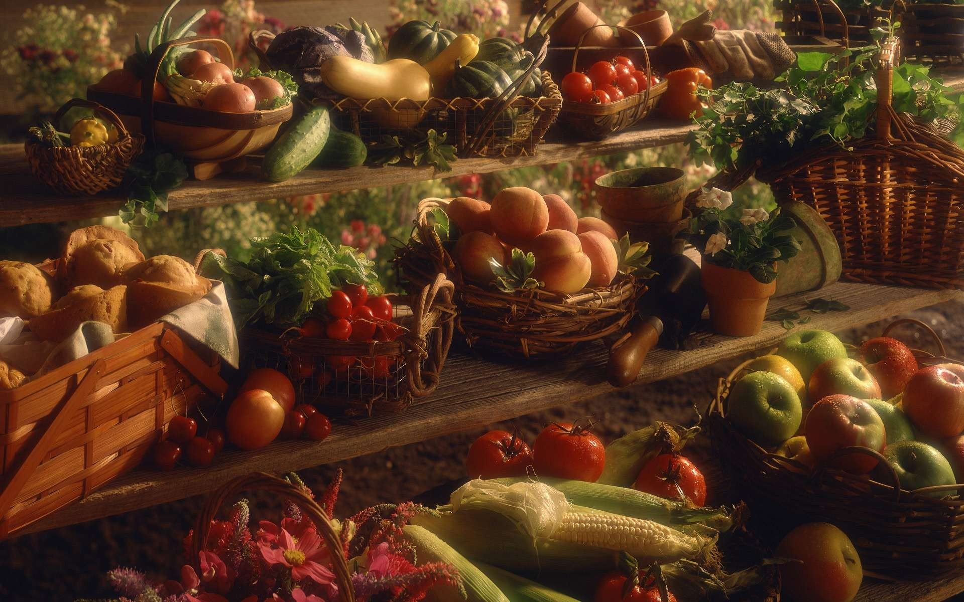 food, Baskets, Apples, Still, Life Wallpaper