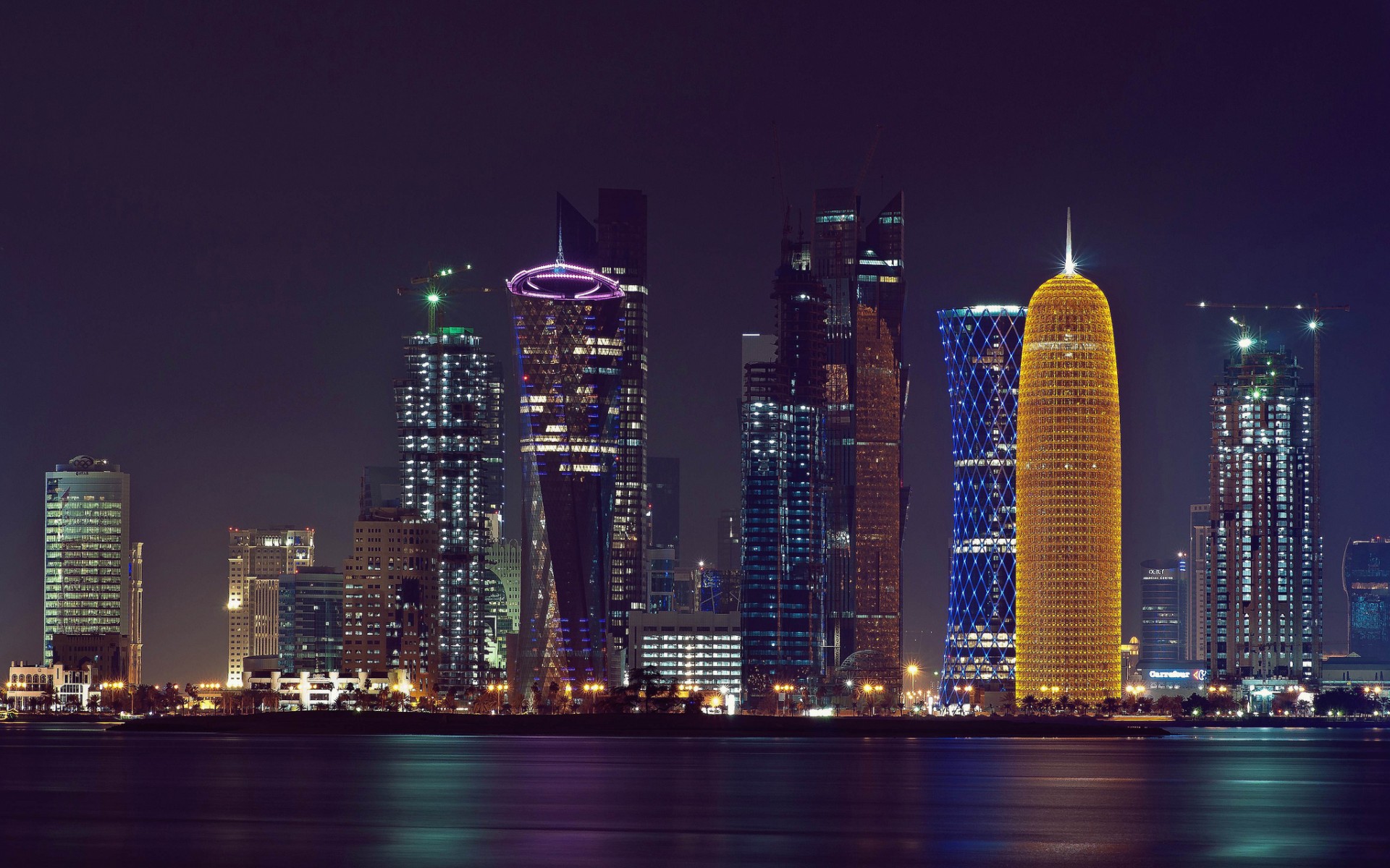 doha, Persian, Gulf, Qatar, Buildings, Skyscrapers Wallpaper