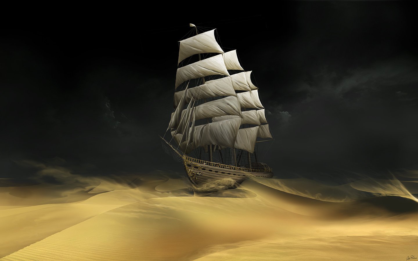 ships, Overcast, Sand, Dunes, The, Adventures, Of, Tintin, Desert Wallpaper