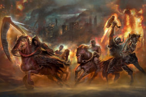 the, Four, Horsemen, Of, The, Apocalypse, Religion, Revelations, Dark, Horror, Fantasy, Fire, Evil, Weapons, Death, Art