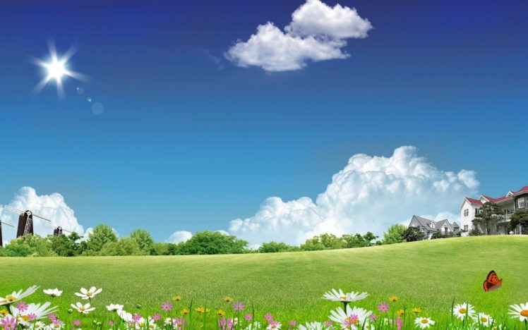 clouds, Landscapes, Sun HD Wallpaper Desktop Background