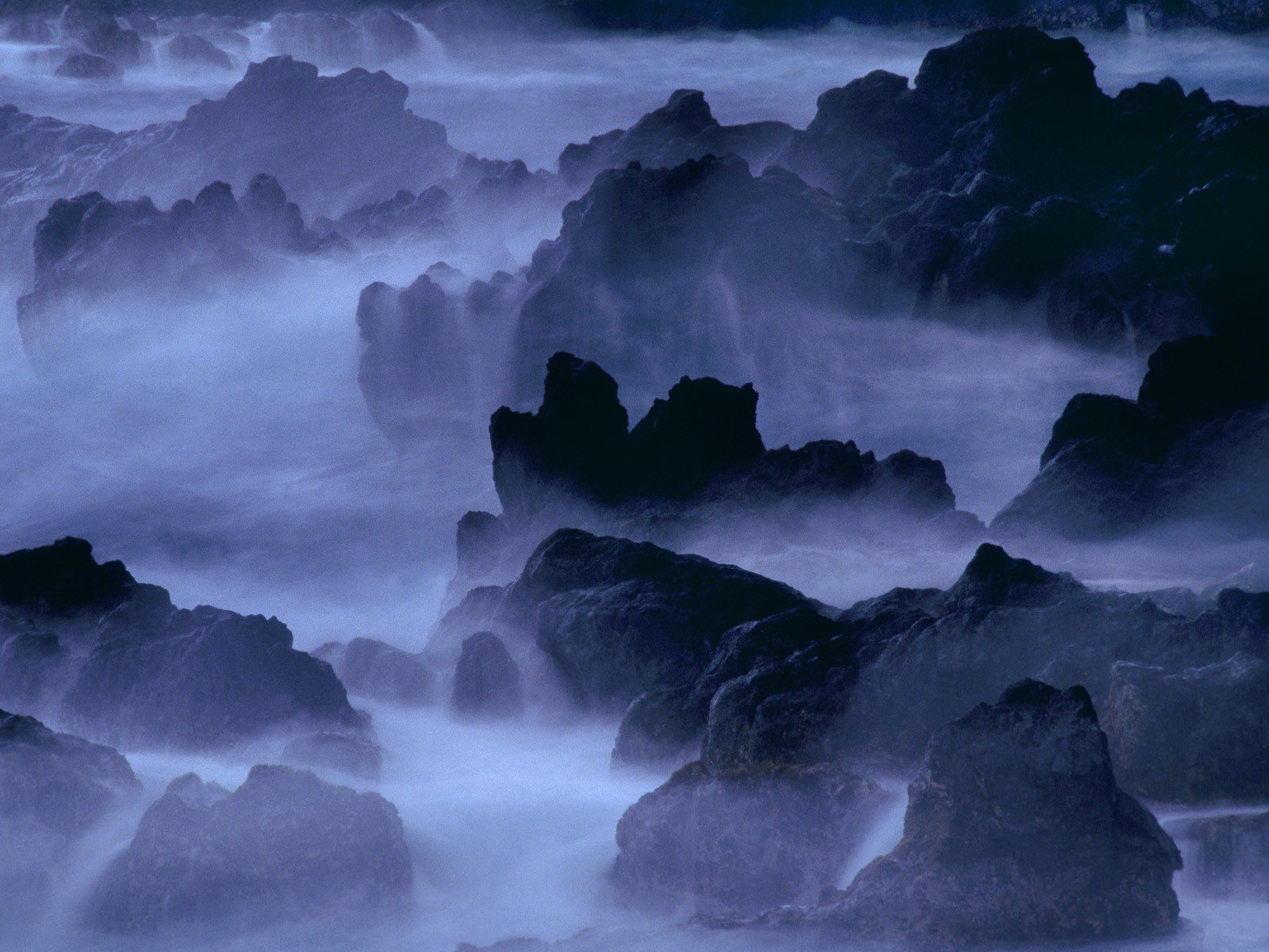 coast, Rocks, Hawaii, Mist Wallpaper
