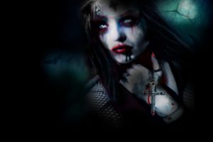 starrayne, Dark, Horror, Gothic, Vampire, Fantasy, Art, Face, Blood