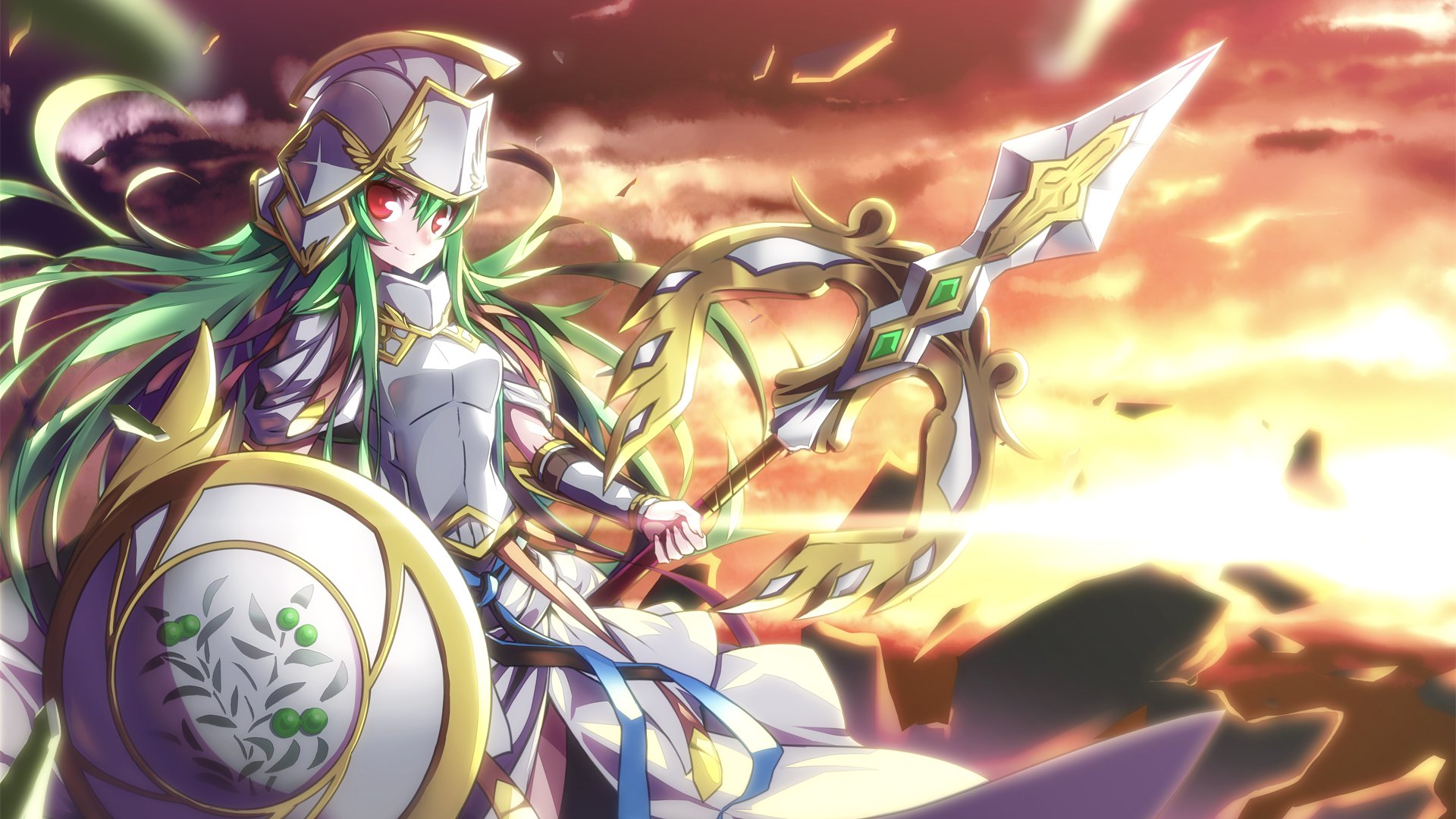 puzzle, Dragons, Athena, Warrior, Armor, Fantasy, Weapon, Girl Wallpaper