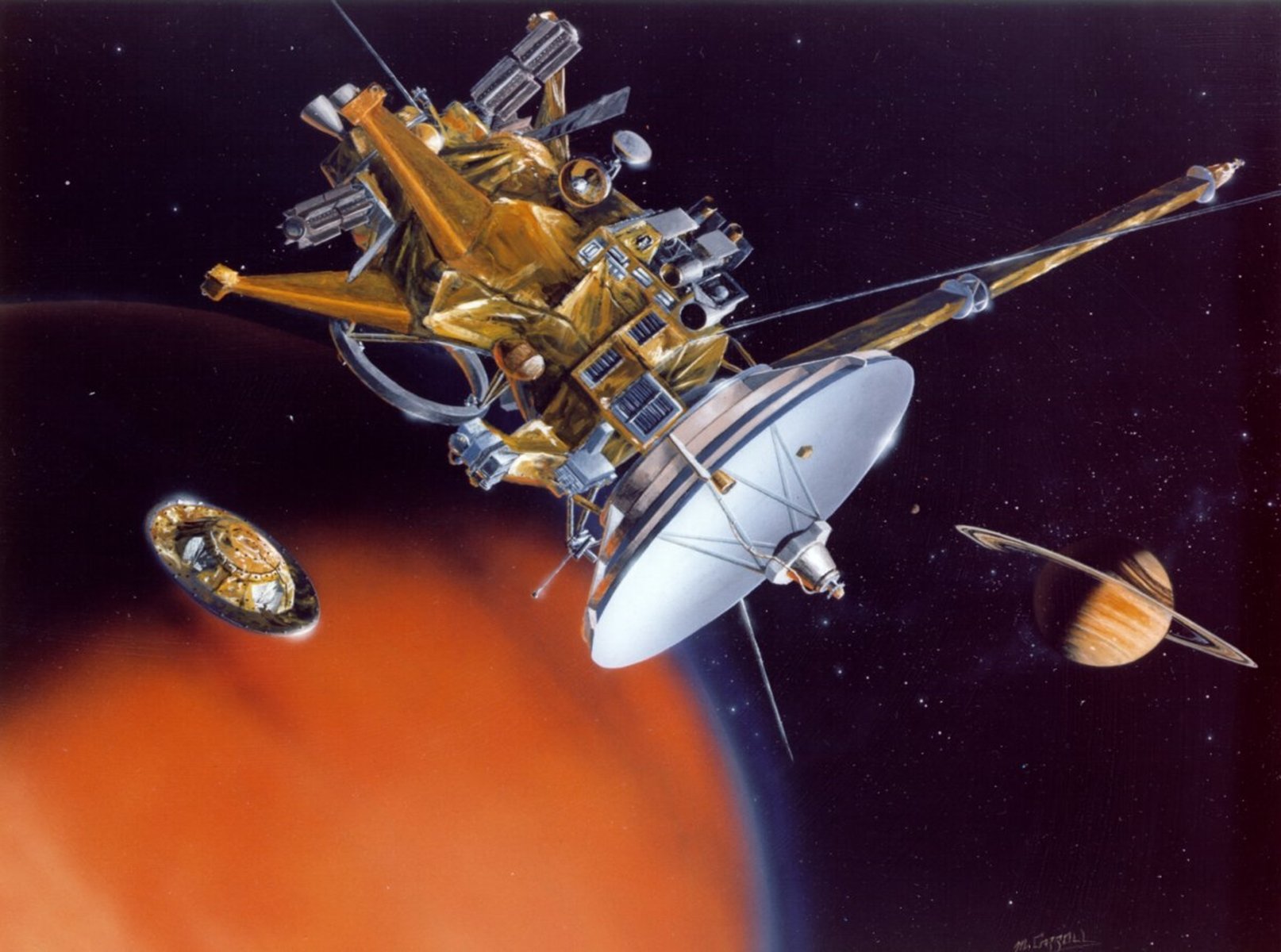 cassini, Huygens, Titan, 1614x1200 Wallpaper