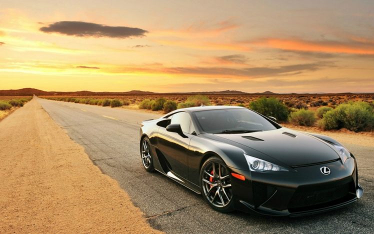 black, Lexus, Desert, Road HD Wallpaper Desktop Background