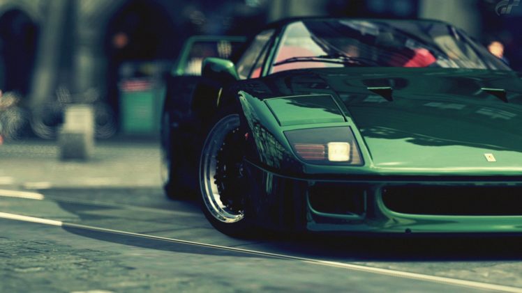 green, Ferrari, F40 HD Wallpaper Desktop Background