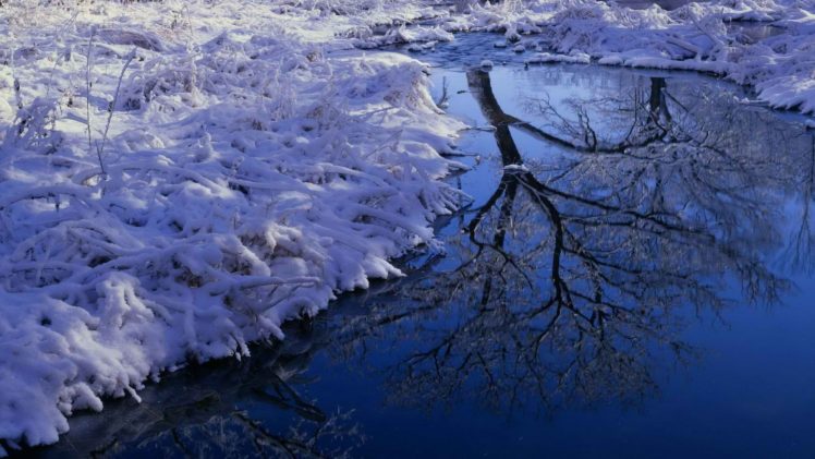 winter, Snow, Reflections HD Wallpaper Desktop Background