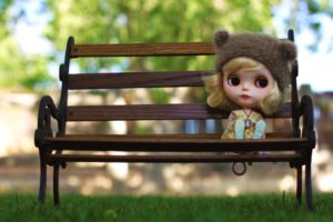 toys, Glance, Bench, Doll, Mood, Face, Eyes, Blondes, Girl, Cute, Children