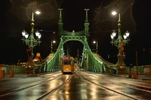 cityscapes, Night, Lights, Yellow, Bridges, Hungary, Budapest, Artwork, Rivers, Night, City