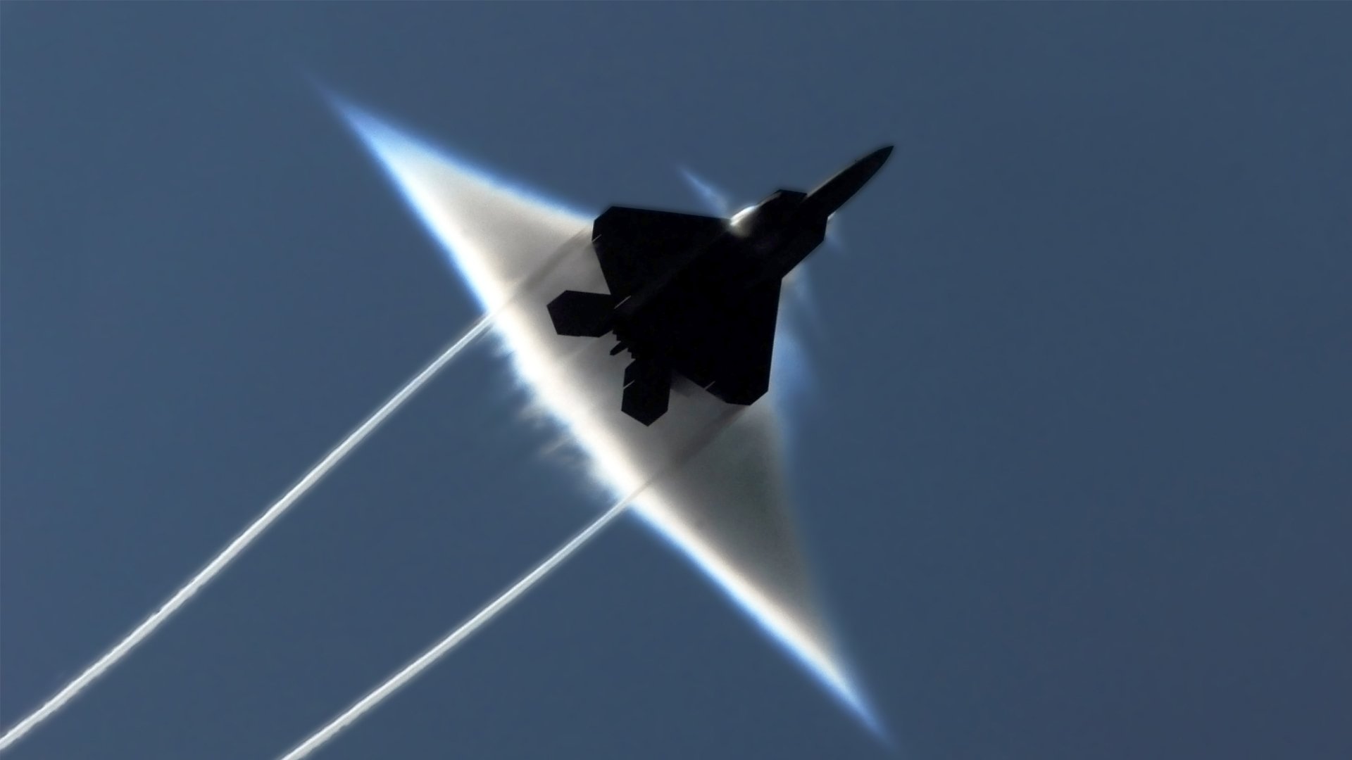aircraft, Military, F 22, Raptor, Contrails, Sound, Barrier Wallpaper