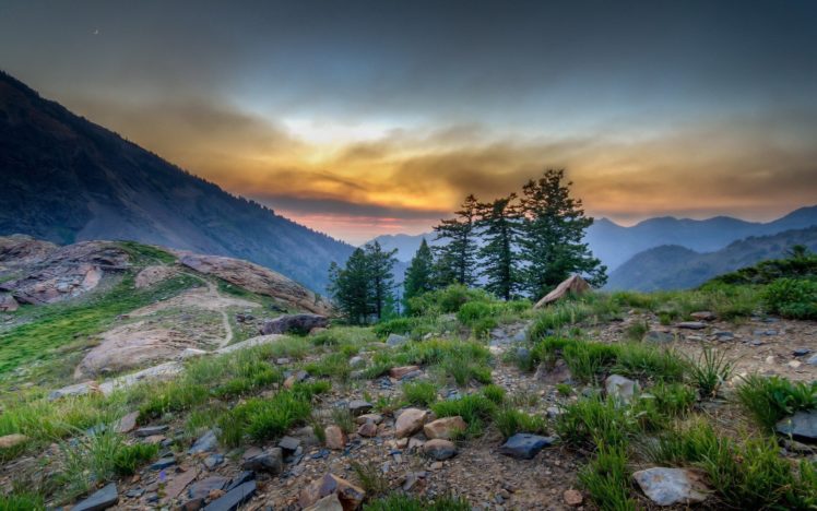 mountains, Landscapes, Nature, Smoke, Drift, Highterrain HD Wallpaper Desktop Background