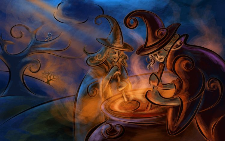 night, Halloween, Magic, Witchcraft HD Wallpaper Desktop Background