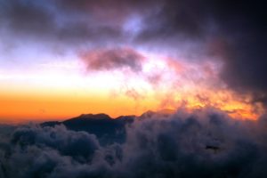 sunset, Mountains, Clouds, Landscapes, Nature, Mist, Skies