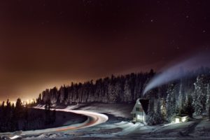landscapes, Nature, Night, Forests, Russia, Houses, National, Geographic, Snow, Landscapes