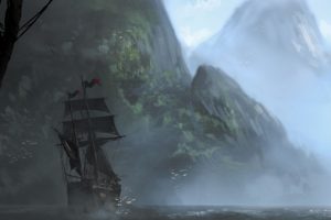 assassins, Creed, 4, Black, Flag, Sailing, Mountains, Ships, Games, Boat, Fantasy