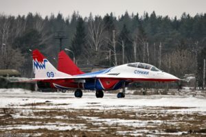 paralympic, Torch, Relay, And, Demo, Flights, In, Kubinka, Russian, Jet, Fighter, Mig 29ub, Swifts, Aerobatics, Team