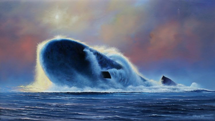 painter, Painting, Oleg, Judah, Military, Submarine, Ocean, Sea, Artwork, Art HD Wallpaper Desktop Background