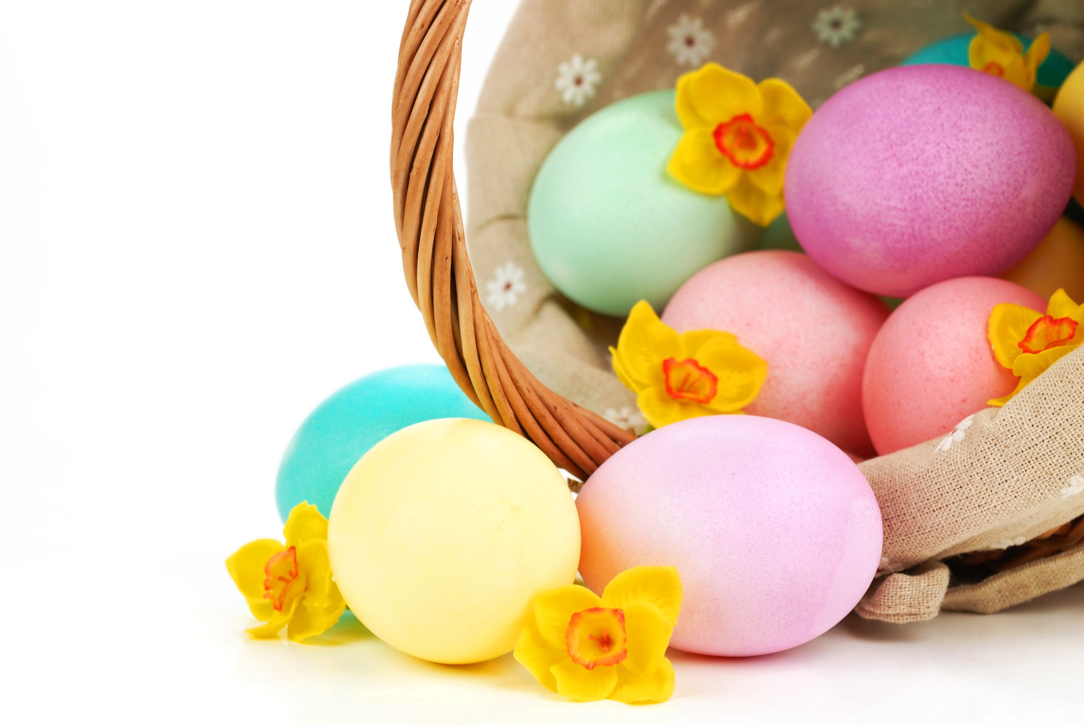 still, Life, Holidays, Easter, Closeup, Eggs, Wicker, Basket Wallpaper