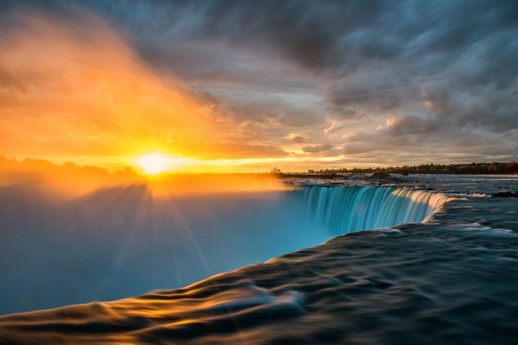 sun, Sunrise, Waterfall, Rays, Niagara Wallpapers HD / Desktop and Mobile  Backgrounds