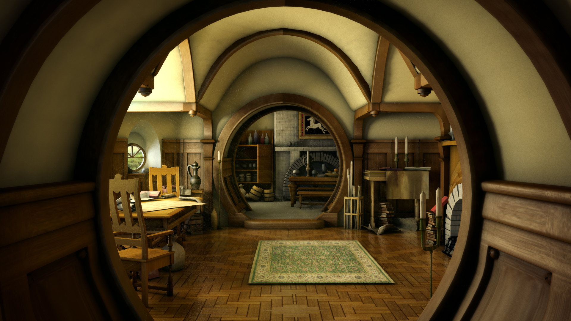 the, Hobbit, Lord, Rings, Lotr, Architecture, House, Room, Building, Fantasy, Interior, Design Wallpaper