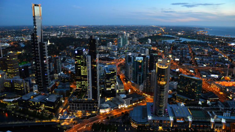 melbourne, Australia, Hdr, Lights, Buildings, Architecture, Skyscrapers HD Wallpaper Desktop Background