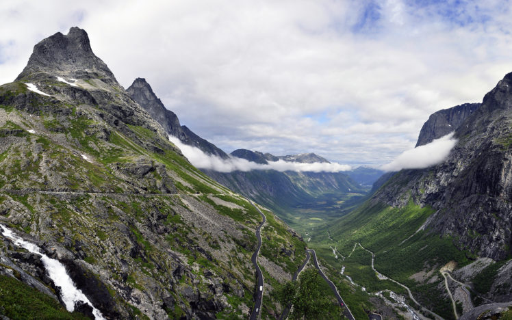 alesund, Norway, Landscapes, Roads, Clouds, Sky HD Wallpaper Desktop Background