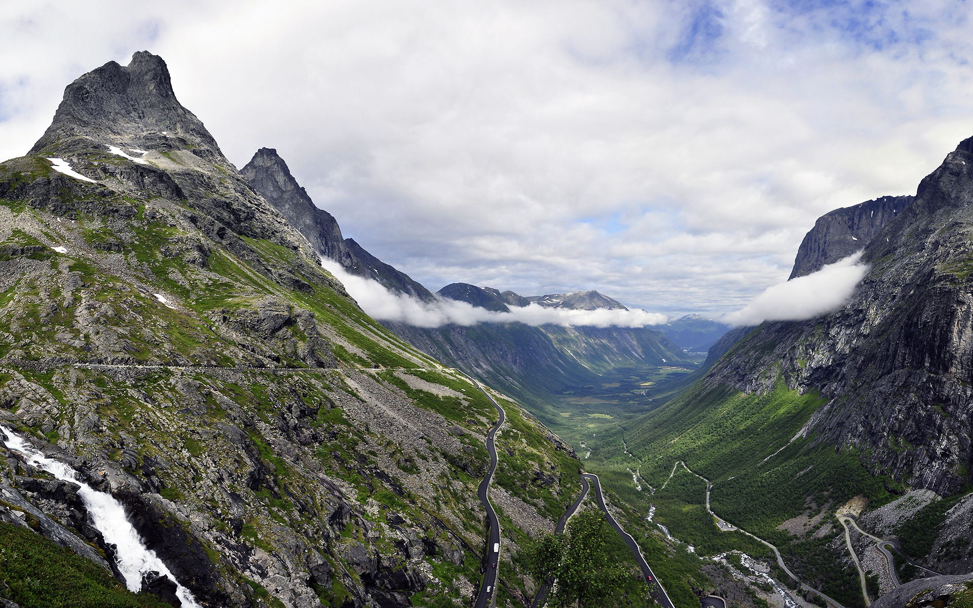 alesund, Norway, Landscapes, Roads, Clouds, Sky Wallpaper