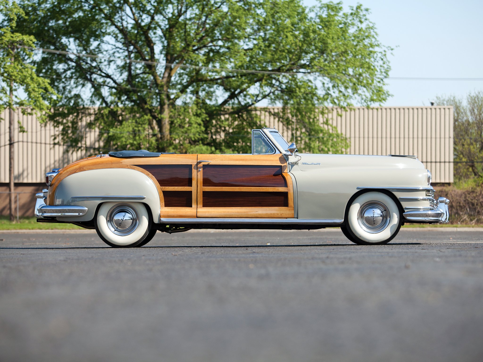 1948, Chrysler, Town, Country, Convertible, Retro Wallpaper