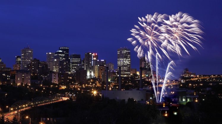 fireworks, Canada, Alberta, Edmonton HD Wallpaper Desktop Background