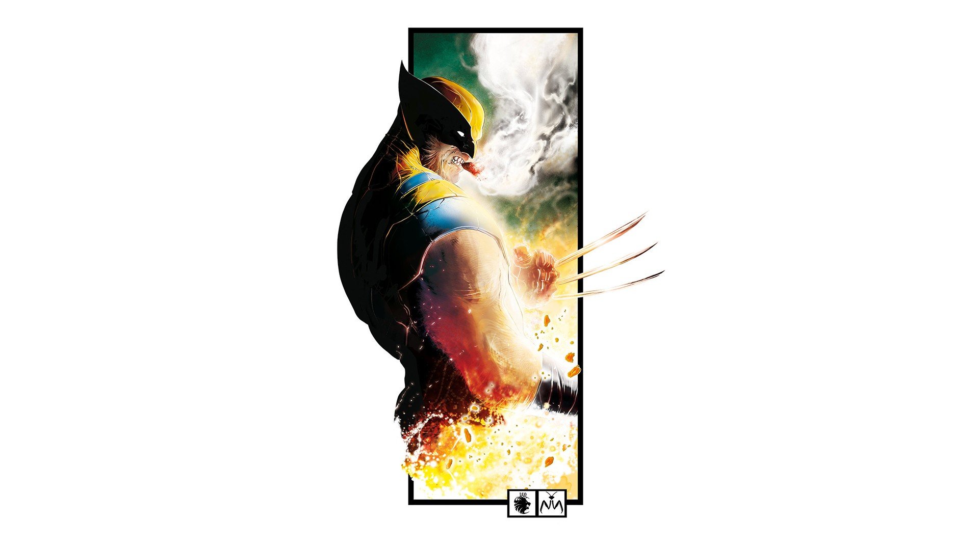 wolverine, Logan, Marvel, Comics, Fan, Art, White, Background Wallpaper