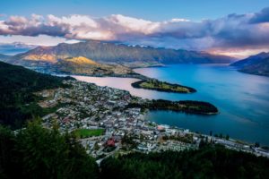 new, Zealand, Queenstown, New, Zealand, Lake, Wakatipu, Bay, Mountains, Panorama, Landscapes, Water, Sky, Clouds