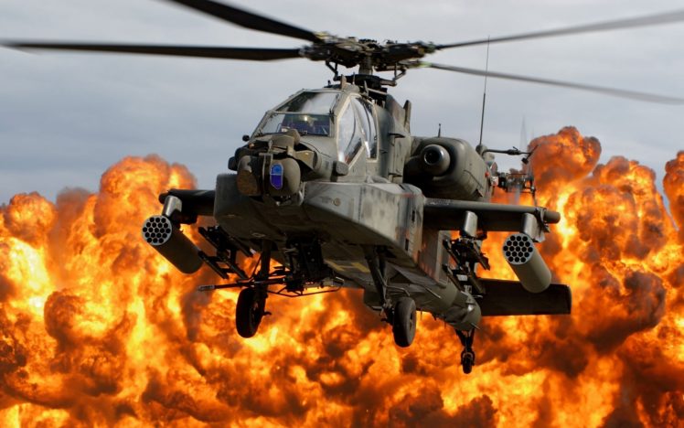 ah 64d, Apache, Helicopter, Blades, Cabin, Explosion, Fire, Military, Weapons HD Wallpaper Desktop Background