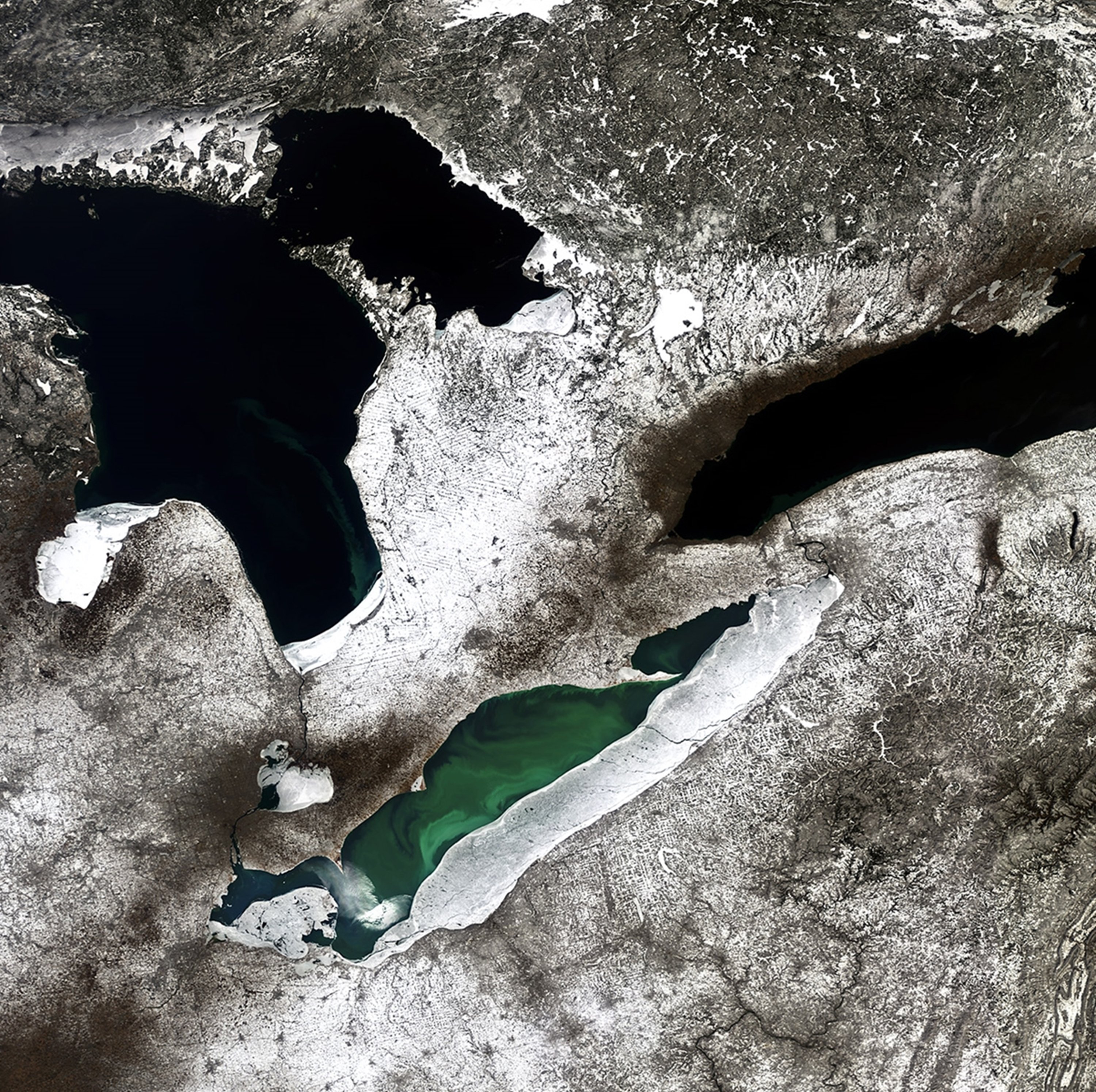 great, Lakes, North, America, Esa, Europe, Space Wallpaper