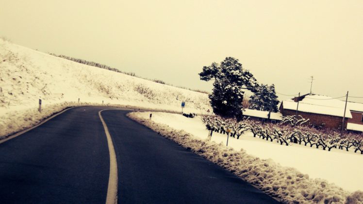 landscapes, Snow, Roads HD Wallpaper Desktop Background