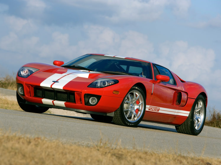 hennessey, Ford, Gt700, 2007, Red, Headlights, Stripes, Supercars HD Wallpaper Desktop Background