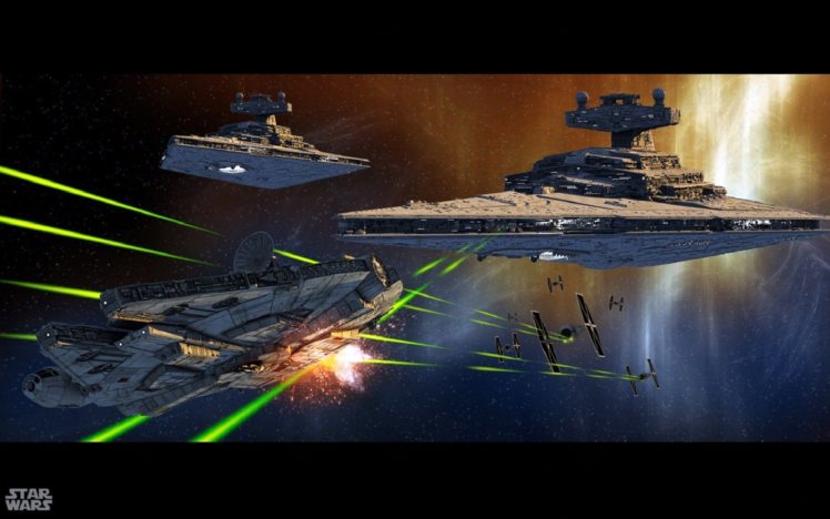 star, Wars, Millennium, Falcon, Star, Destroyer HD Wallpaper Desktop Background