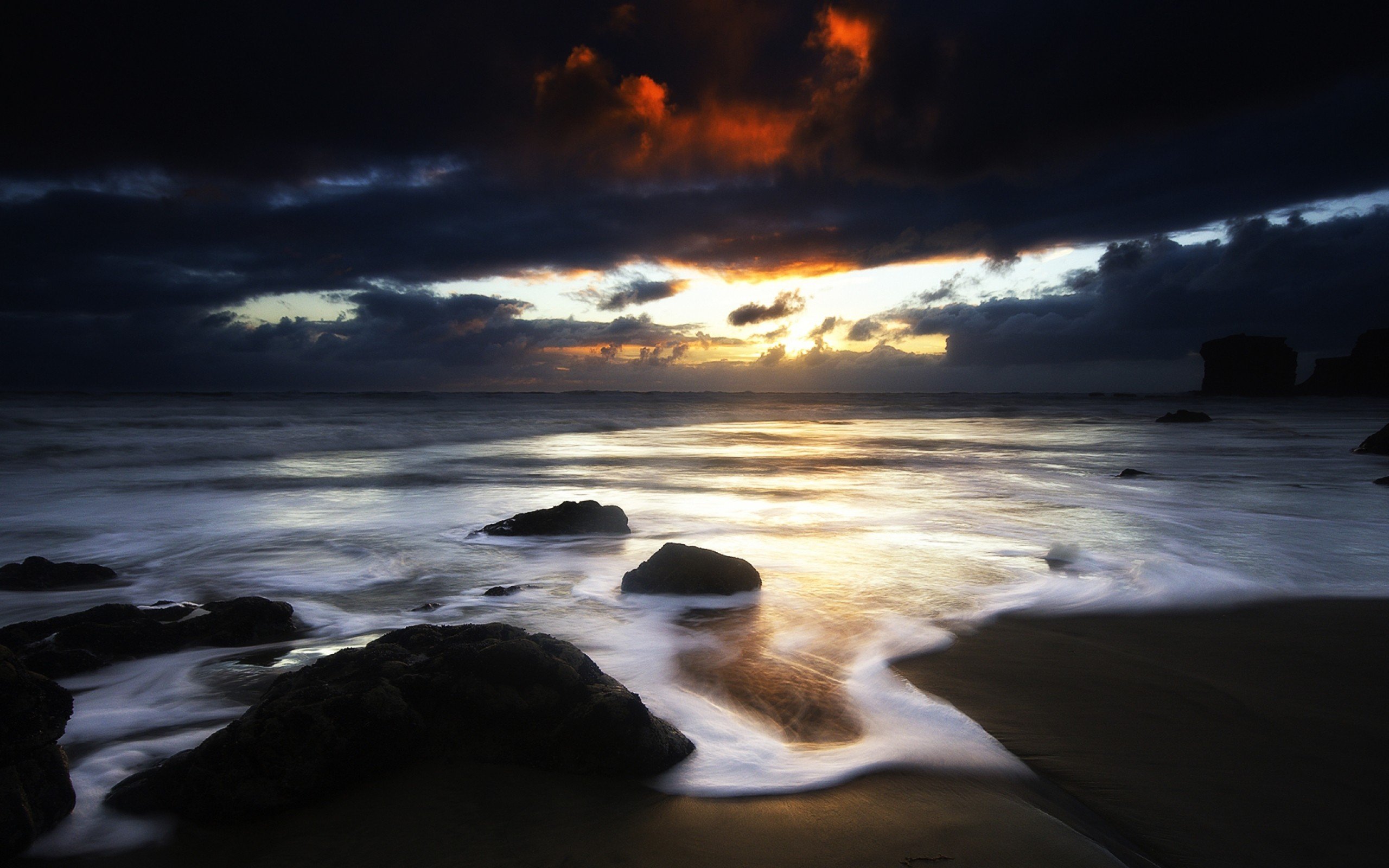 water, Clouds, Scenic, Sea, Shorelines, Skies, Sea Wallpaper