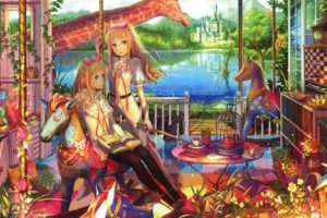 blondes, Water, Pants, Mountains, Landscapes, Castles, Uniforms, Military, Multicolor, Flowers, Indoors, Blue, Eyes, Animals, Cups, Long, Hair, Ribbons, Weapons, Buildings, Birdcage, Plants, Pantyhose, Books, Ho