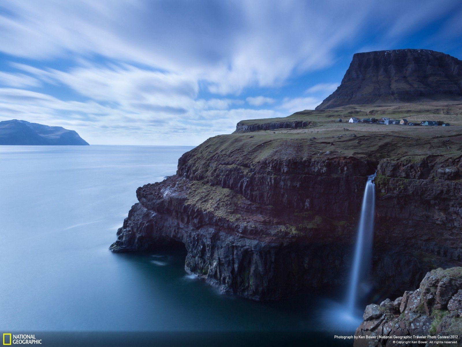 cliffs, National, Geographic, Waterfalls, Faroe, Islands, Natural, Geographic,  , Travellers, Photo, Contest, 2012 Wallpaper